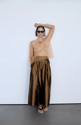 Luca Crinkle Mesh Blouse | Golden