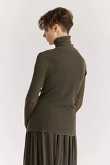 Double Mesh Turtleneck | Slate