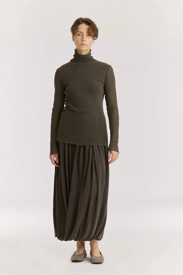 Double Mesh Turtleneck | Slate
