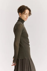 Double Mesh Turtleneck | Slate