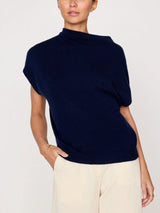 Morten Funnel Neck Top | Navy