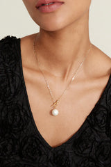 White Freshwater Pearl Toggle Necklace