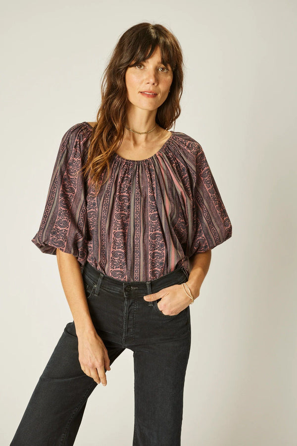 Ella Top | Paisley stripe