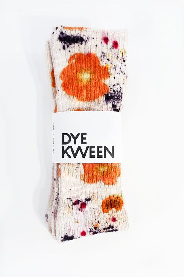 Pressed Flower Bamboo Sock | Purple