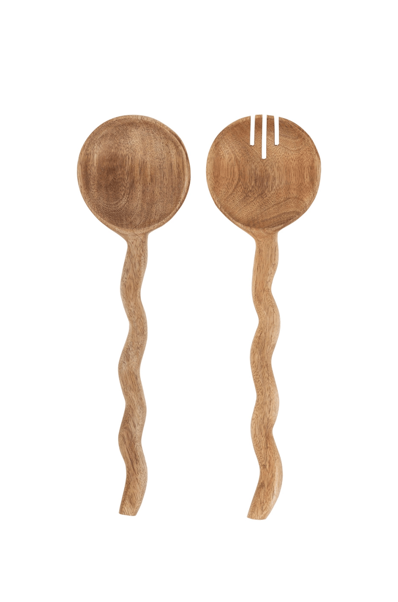 Wave Wood Serving Set | Natural