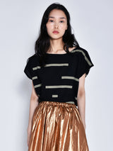 Broken Stripe Tunic|  Black