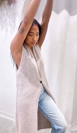 Mohair and Wool Vest | Plaster