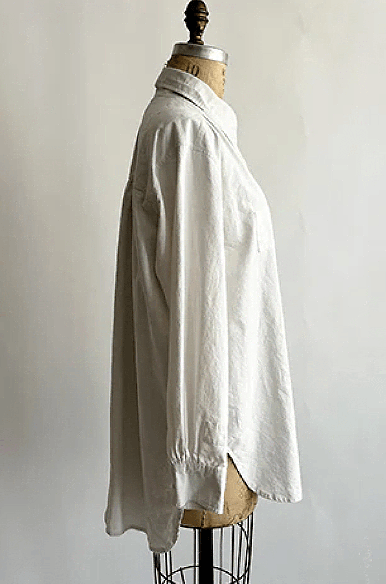 Upcycled Sheeting Shirt | White