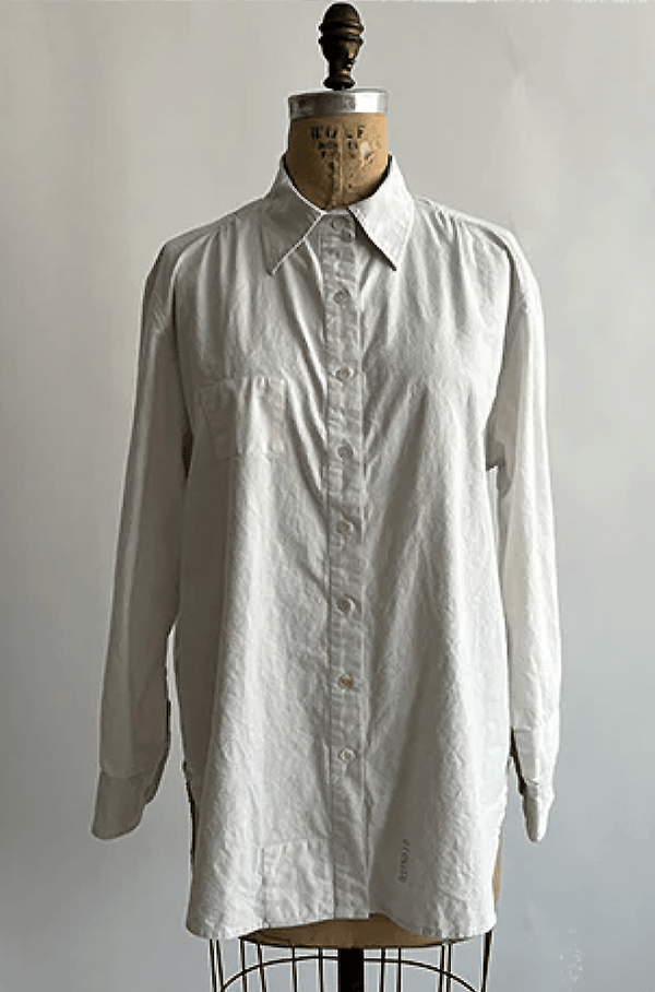Upcycled Sheeting Shirt | White