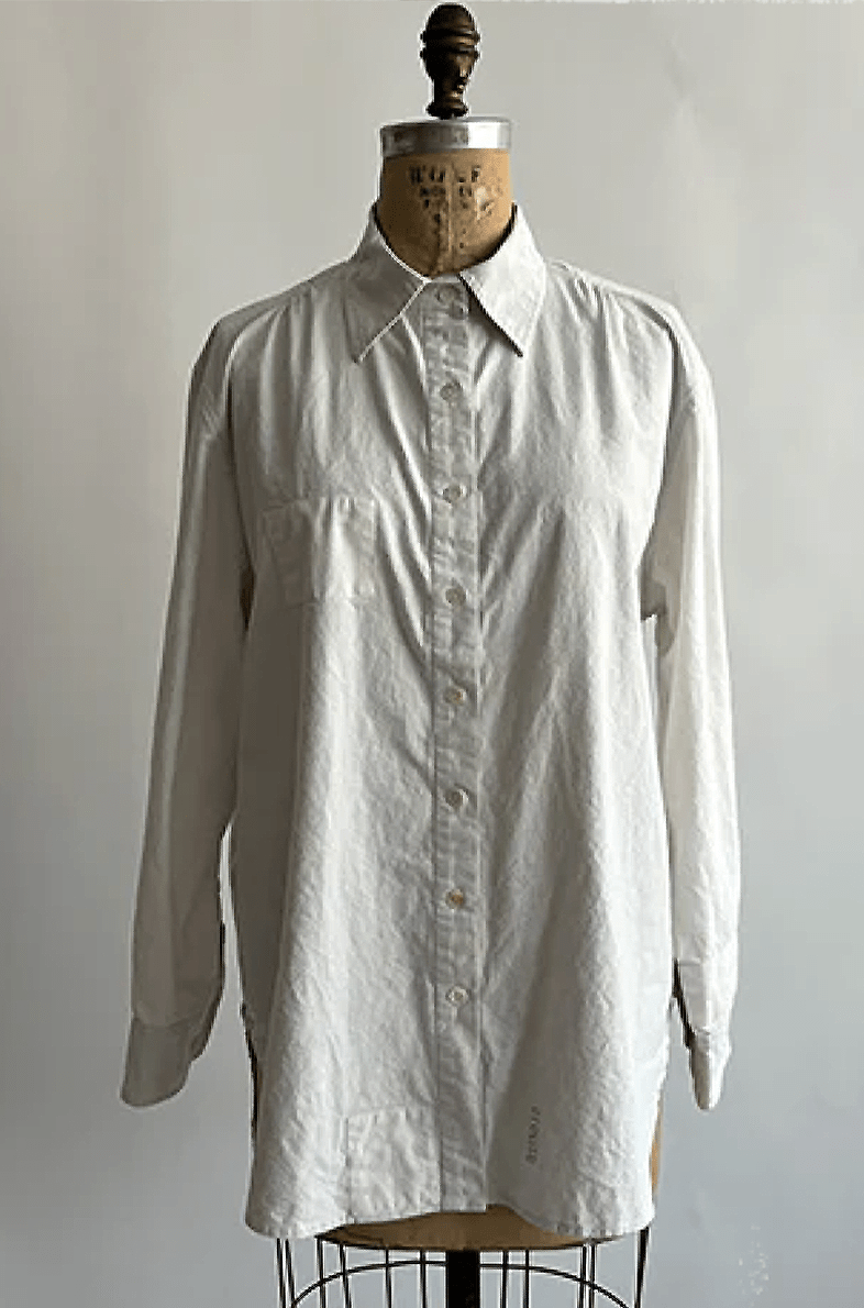 Upcycled Sheeting Shirt | White