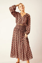 Bella Skirt | Tulip Print Kamari Black