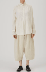 Cotton Lawn Ruffle Blouse | Natural