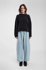 Boucle Rolled Sweater | Charcoal