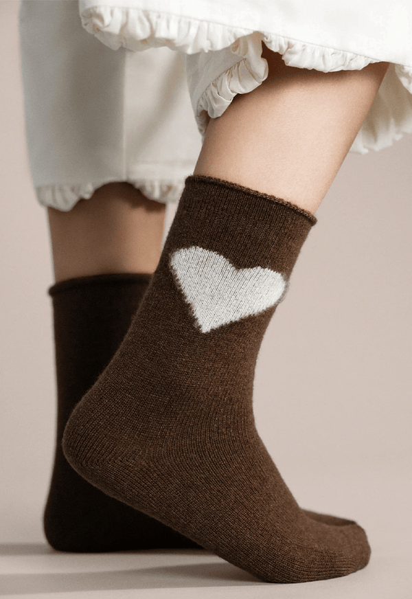 Love Cashmere Crew Sock | Brown