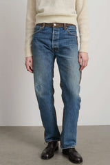 Straight Rework Halfsie | Vintage Indigo + Brown