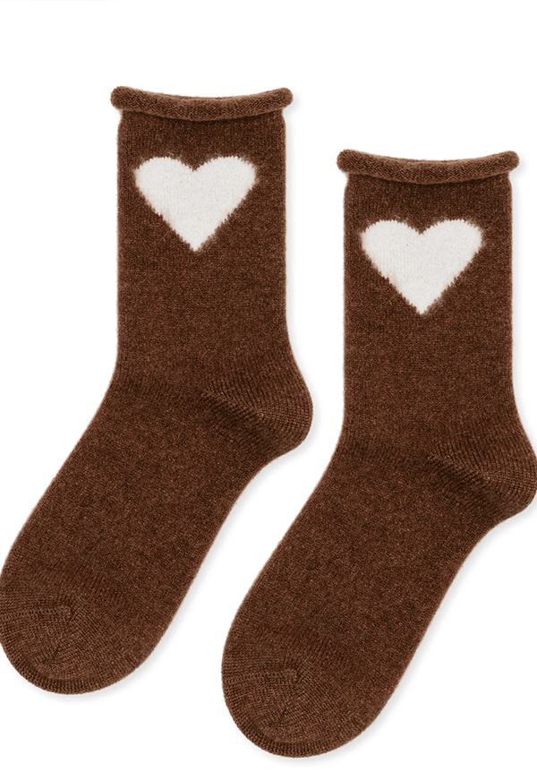 Love Cashmere Crew Sock | Brown
