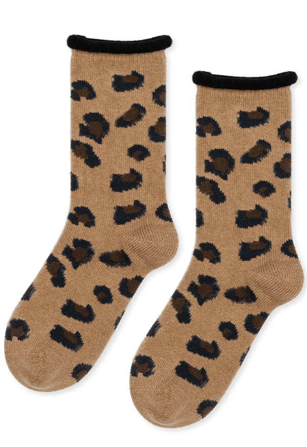 Cashmere Crew Sock | Cheetah