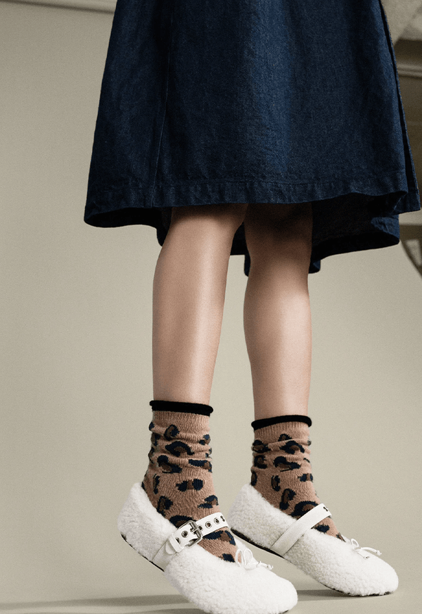 Cashmere Crew Sock | Cheetah