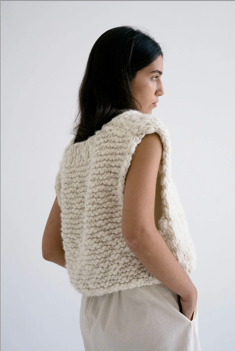 Acacia Hand Knit Vest | Ivory