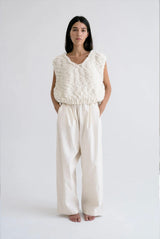 Acacia Hand Knit Vest | Ivory