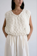 Acacia Hand Knit Vest | Ivory