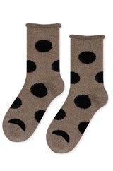 Rie Cashmere Crew Sock | Walnut Dot