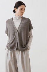 Roving Cotton Vest | Mauve Grey