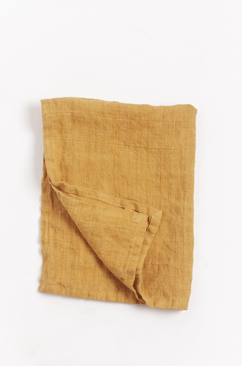 Stone Washed Linen Tea Towel | Gold
