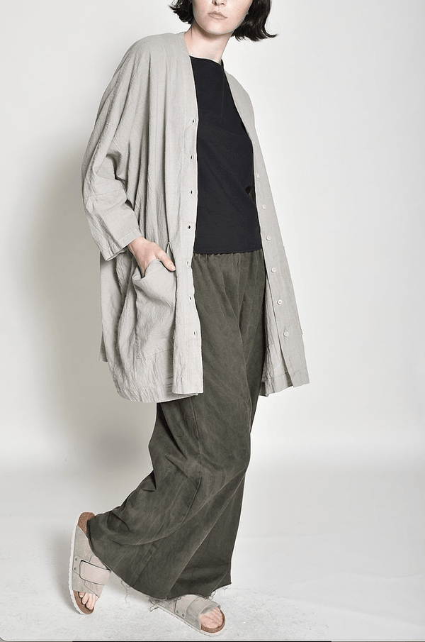 Washed Twill Raw Hem Pant | Army