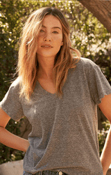 Hendrix Boxy V-Neck | Heather Grey