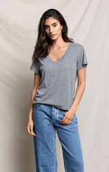 Hendrix Boxy V-Neck | Heather Grey