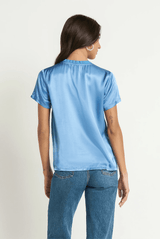 June V Neck T | Harbor Blue