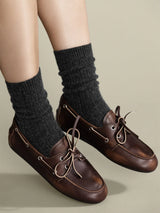 Italia Cashmere Cozy Rib Crew  | Charcoal