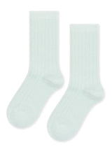 Italia Cashmere Cozy Rib Crew  | Icicle