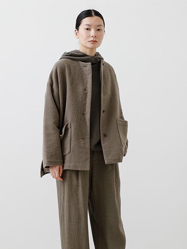 Wool Boucle Jacket | Moss Gray