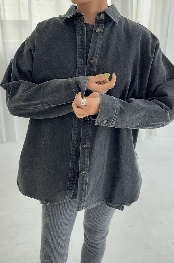Theo Heavy Denim Jacket | Black