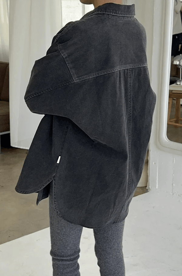 Theo Heavy Denim Jacket | Black