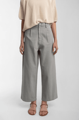moss green cotton trousers 