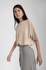 cropped side view of model in micaela greg moss lou trouser 