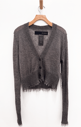 Silk Mohair Cardigan | Taupe