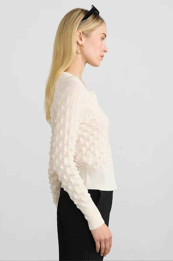 Dimensional cardi | Ivory