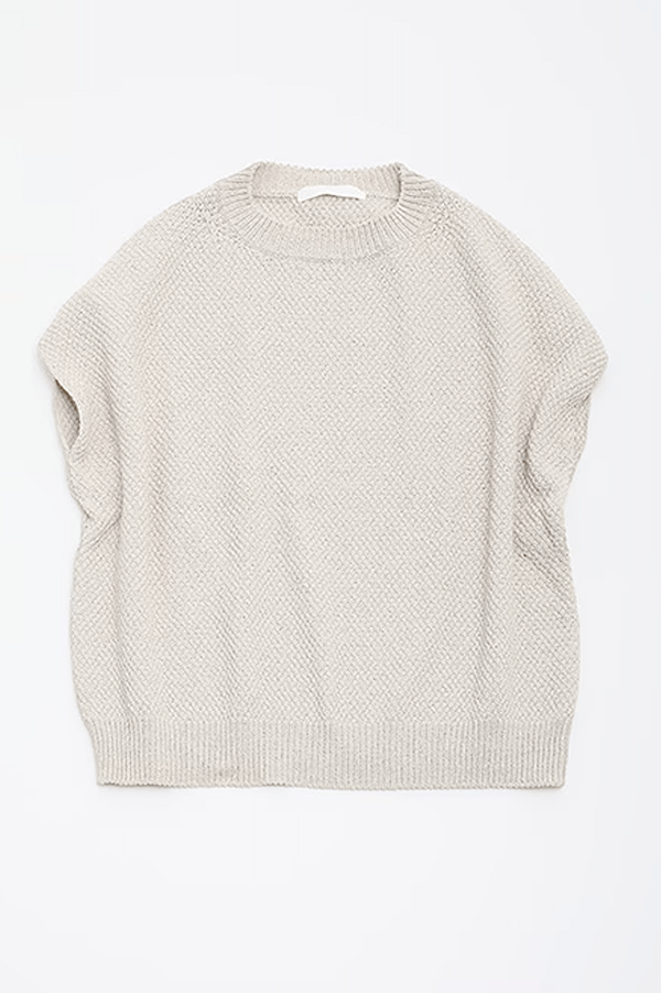 Moss Stitch Vest | Ecru