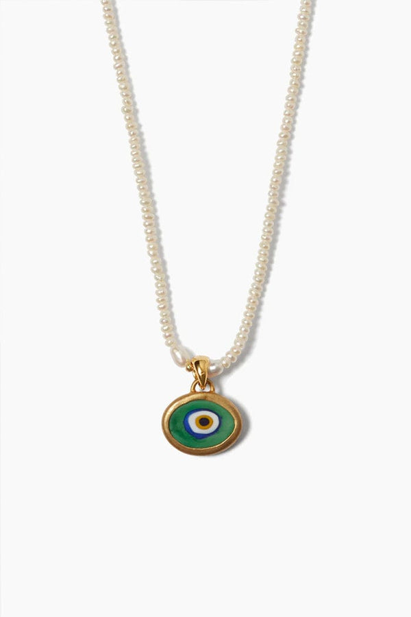 Mya Evil Eye Necklace | Pearl