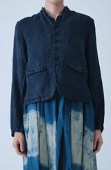 Linen Dobby Jacket | Indigo Charcoal Dyed