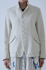Linen Cotton Tailored Jacket | Ivory