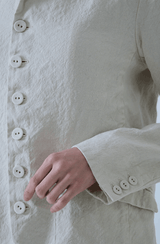 Linen Cotton Tailored Jacket | Ivory