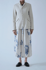 Linen Cotton Tailored Jacket | Ivory