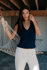 Peggy Sweater Tank | Navy