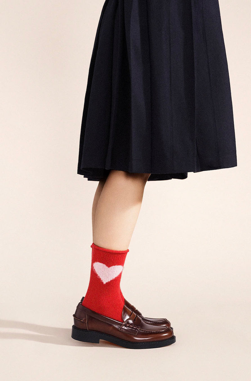 Love Cashmere Crew Sock | Red