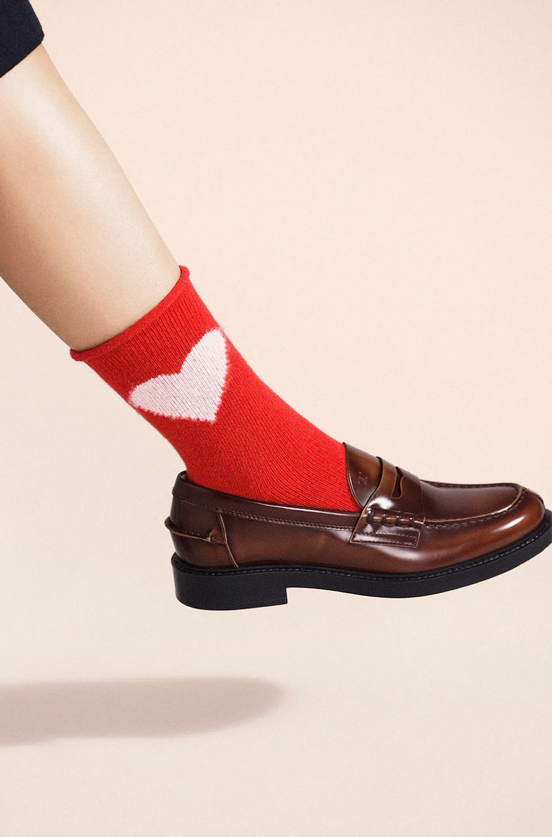 Love Cashmere Crew Sock | Red